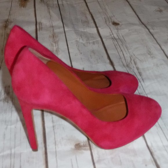Rebecca Minkoff Azuma Fuchsia Pink Suede Heels - Picture 3 of 5